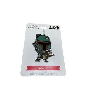 HALLMARK BOBA FETT Star Wars 3in Flat Enamel Coated Metal Tree Ornament